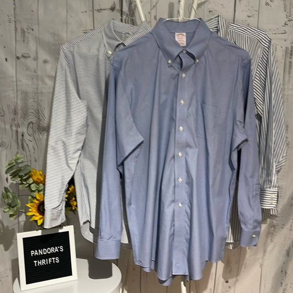 Brooks Brothers Dress Shirts Size 16 1/2-35 Lot of 3 Preowned - Picture 1 of 7